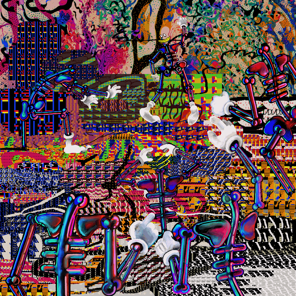 Unstoppable San, animierte Glitch-Arbeit von Mamadou Sow, COLLAB TTIIMMEESS, 2024