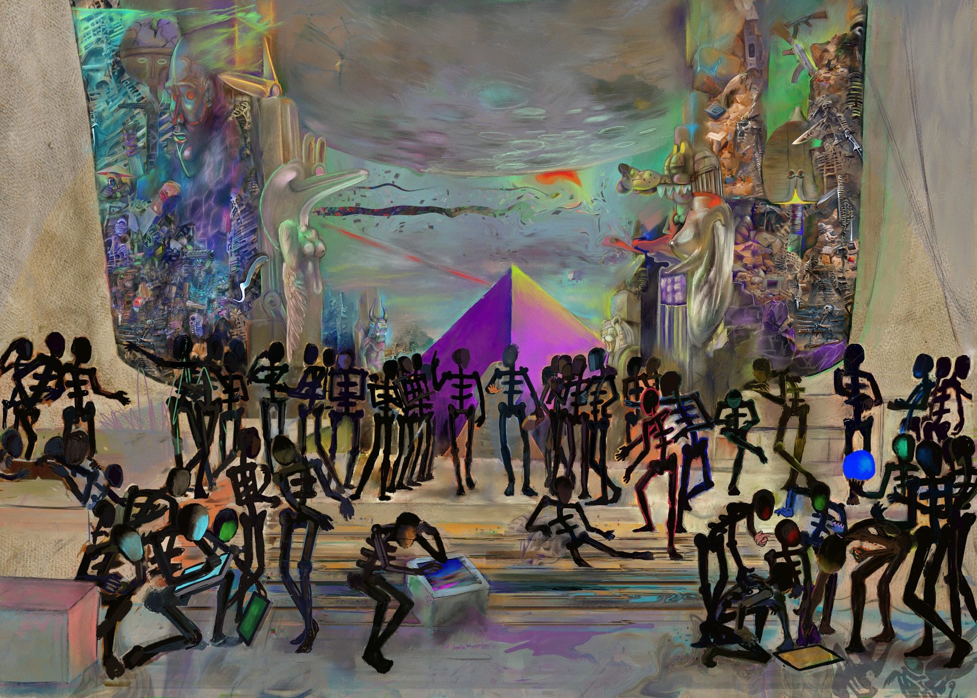 African Gothic, digitale Malerei von Mamadou Sow, 2022